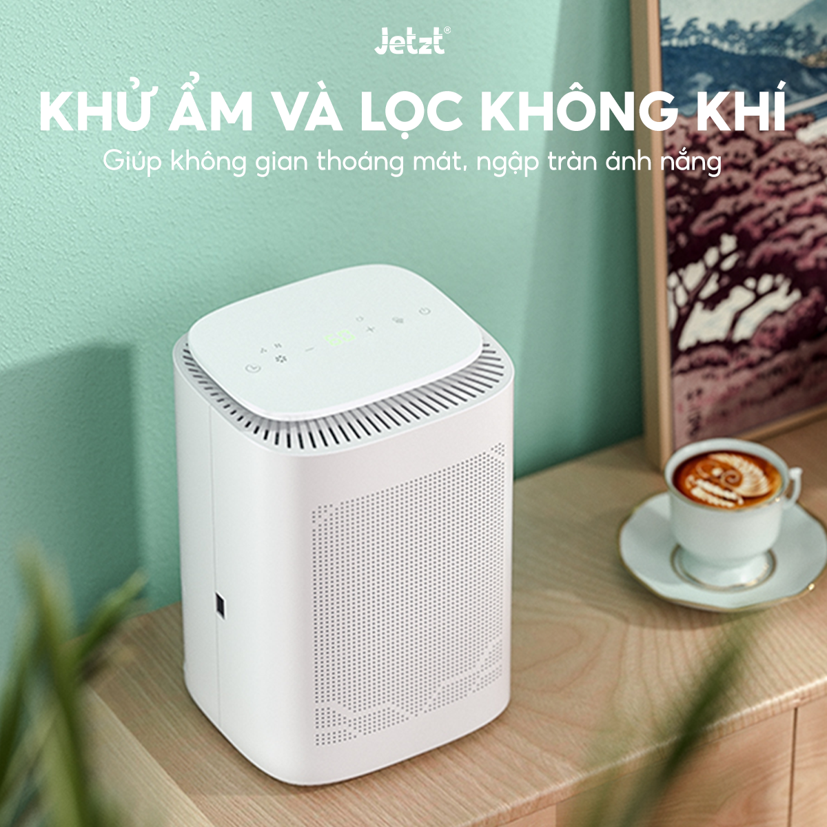 Máy lọc không khí hút ẩm 2in1 đa năng Jetzt D70, hút ẩm nhanh, lọc bụi mịn hiệu quả, phòng 30-50m2