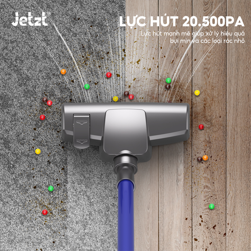 Máy hút bụi JETZT S10 cầm tay có dây lực hút mạnh 19.500PA
