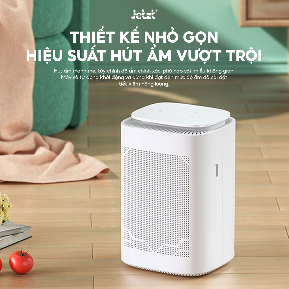 Máy lọc không khí hút ẩm 2in1 đa năng Jetzt D70, hút ẩm nhanh, lọc bụi mịn hiệu quả, phòng 30-50m2