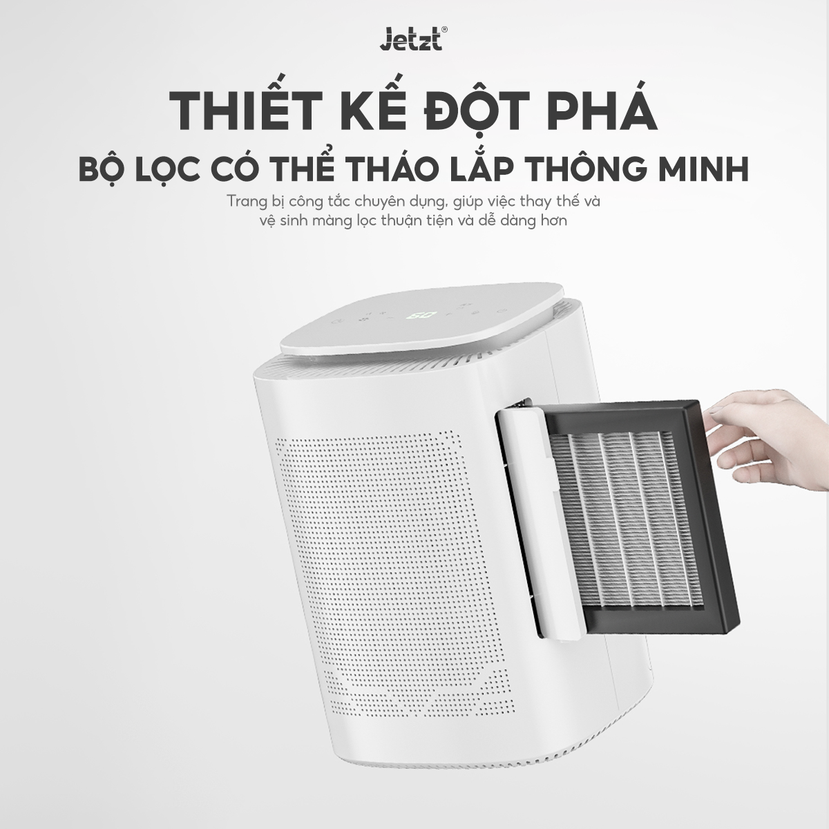 Máy lọc không khí hút ẩm 2in1 đa năng Jetzt D70, hút ẩm nhanh, lọc bụi mịn hiệu quả, phòng 30-50m2