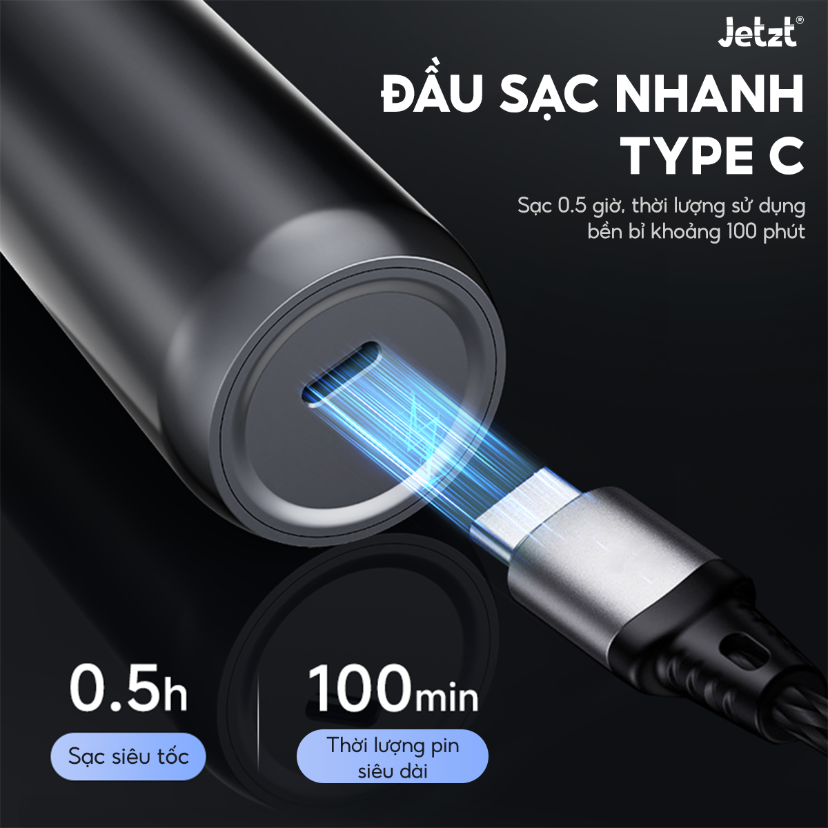 Máy cạo râu Jetzt S90 đa năng 3 lưỡi kép, đầu cạo linh hoạt, chống nước IPX7