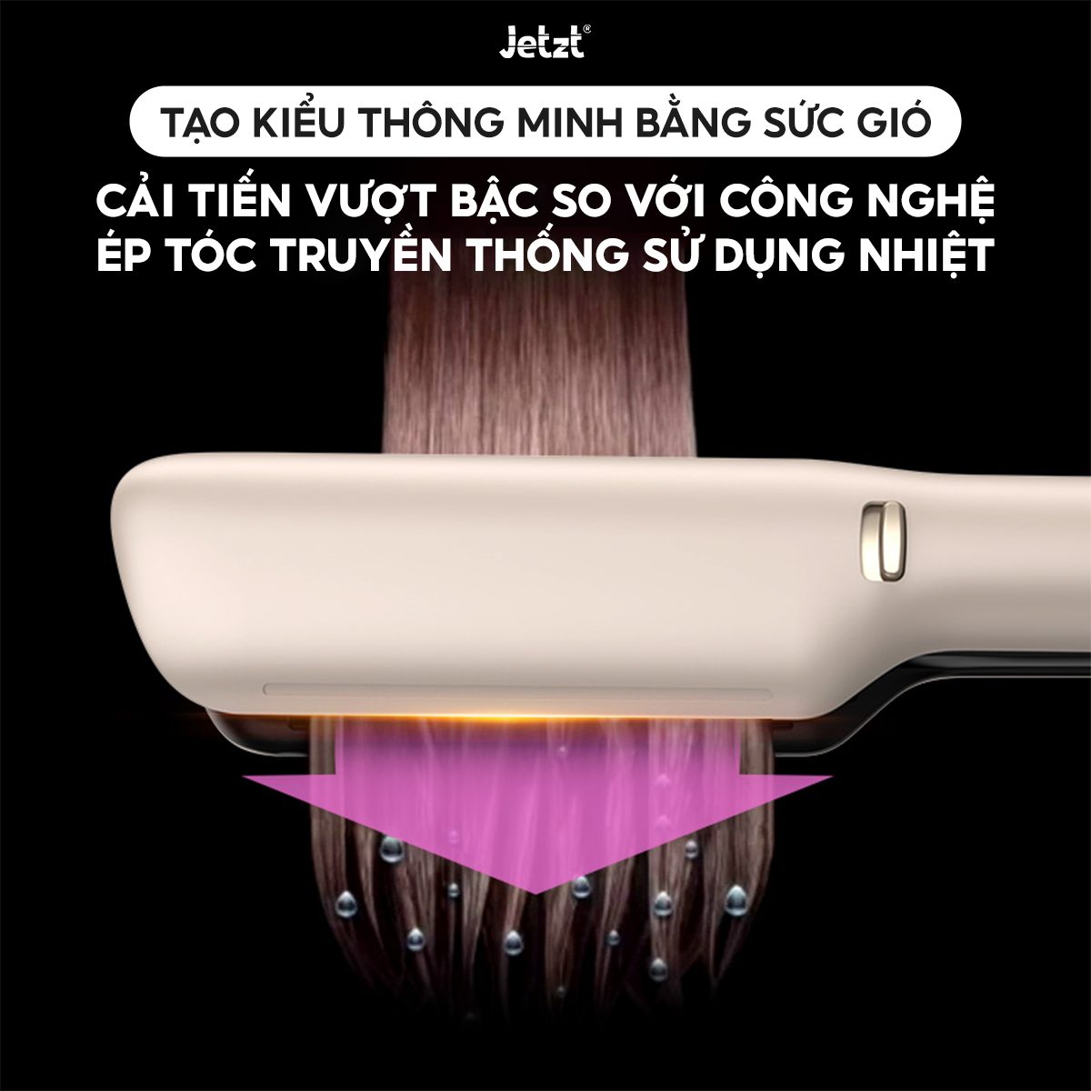 Máy sấy duỗi tóc 2in1 Jetzt AS900, 6 chế độ nhiệt, tạo kiểu sấy khô đa năng