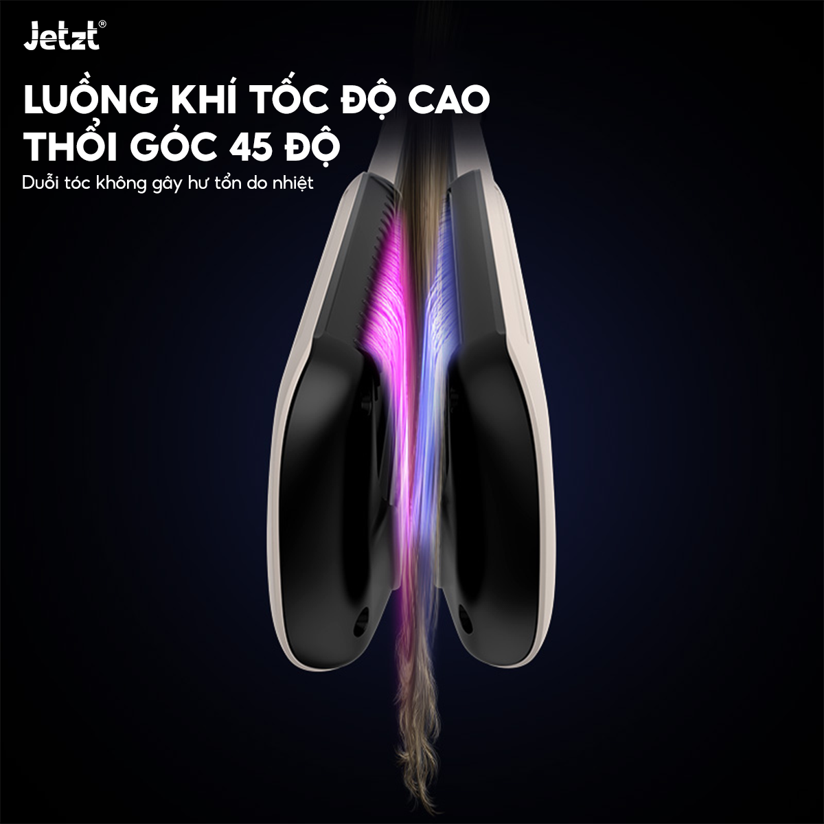 Máy sấy duỗi tóc 2in1 Jetzt AS900, 6 chế độ nhiệt, tạo kiểu sấy khô đa năng