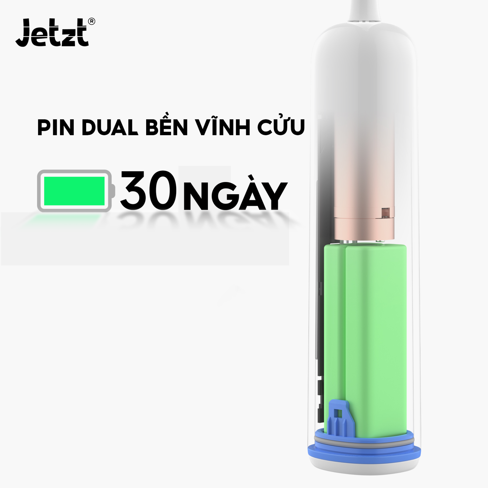 Bàn chải điện đa năng công nghệ mới Jetzt TC25 theo tiêu chuẩn BASS làm sạch răng gấp 10 lần, được nha sĩ khuyên dùng