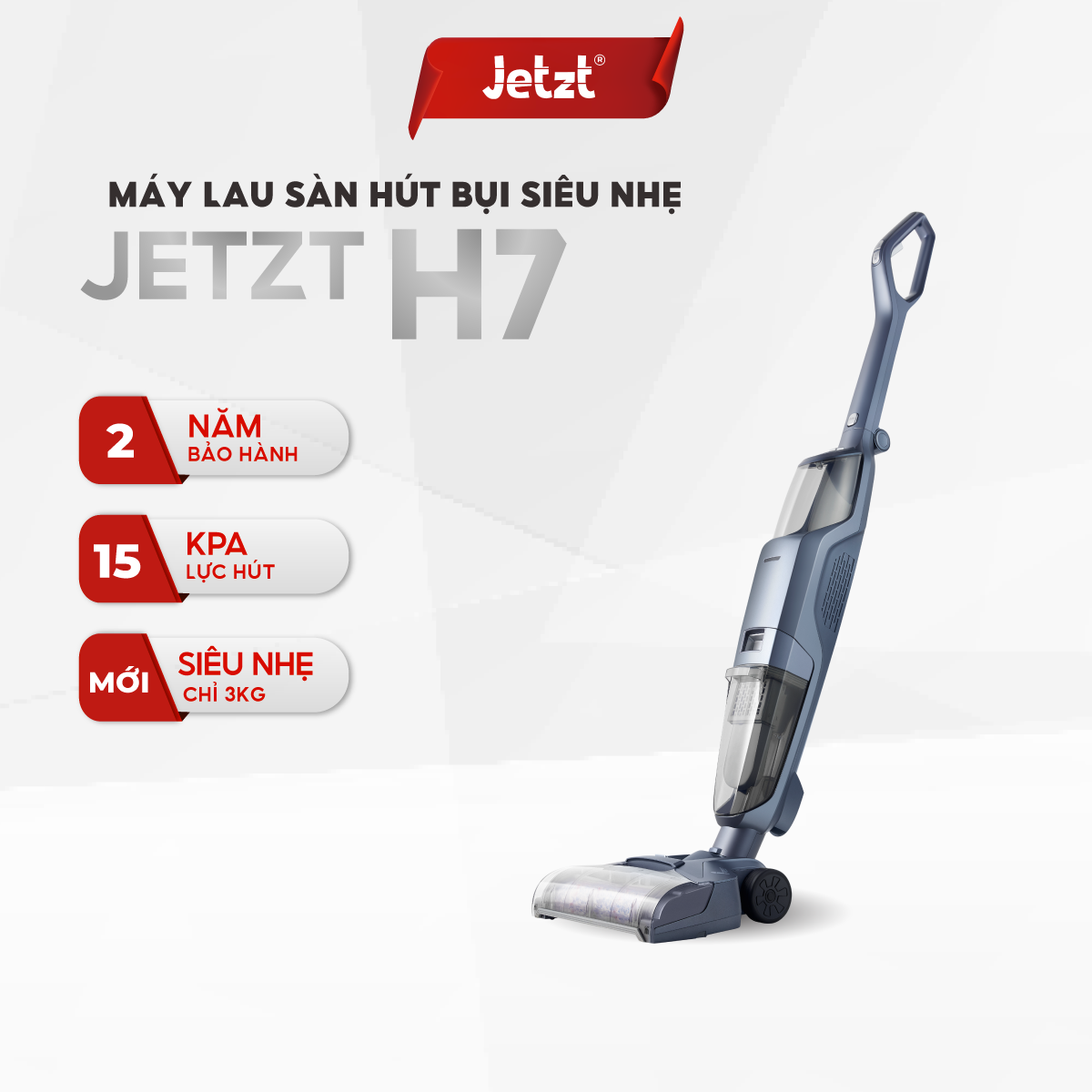 Máy lau sàn hút bụi trọng lượng siêu nhẹ JETZT H7