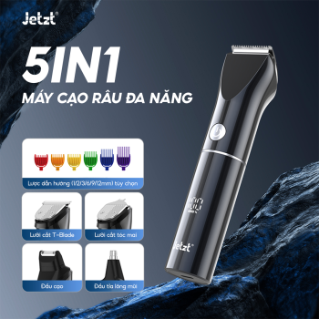 Máy cạo râu đa năng 5in1 Jetzt S80, Tông Đơ, Cạo Râu, Tỉa Lông Mũi tiện lợi, chống nước an toàn