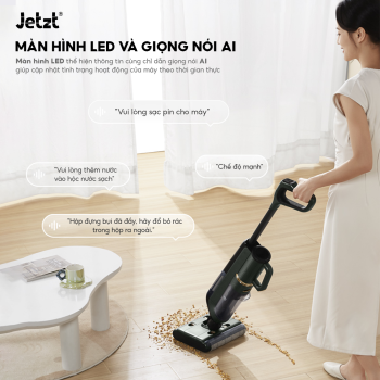 Máy lau sàn hút bụi con lăn đôi đa năng Jetzt H25, lực hút mạnh mẽ 20.000PA