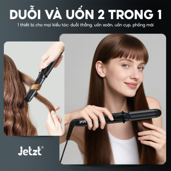 Máy uốn duỗi và tạo kiểu Jetzt HS300, đa chức năng, công nghệ ion âm, giảm hư tổn tóc