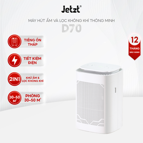 Máy lọc không khí hút ẩm 2in1 đa năng Jetzt D70, hút ẩm nhanh, lọc bụi mịn hiệu quả, phòng 30-50m2