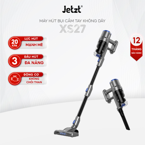 Máy hút bụi cầm tay không dây Jetzt XS27, làm sạch đa năng với đèn LED chiếu sáng